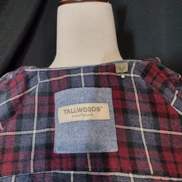 Tallwoods Bruno Milano Long Sleeve Button Up Plaid Flannel Top Size Small - Picture 7 of 7